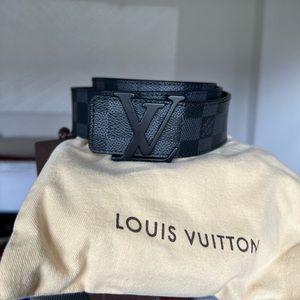 Louis Vuitton Damier Graphite Sunture LV Belt Men's 40MM